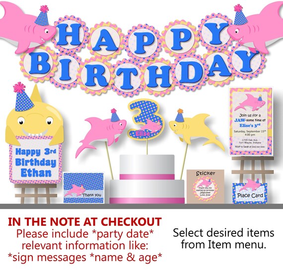 Baby Shark Birthday Decorations Baby Shark Banner For Girl Etsy Baby Shark Birthday Decorations Baby Shark Banner For Girl Etsy
