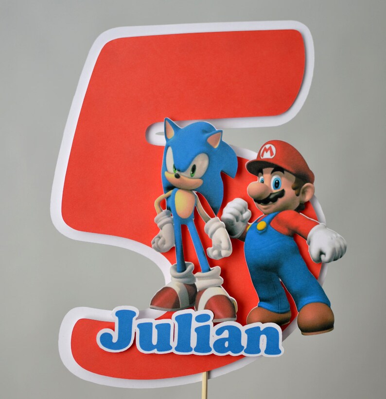 Mario Birthday Cake Topper Sonic Birthday Cake Topper Character Birthday Cake Topper