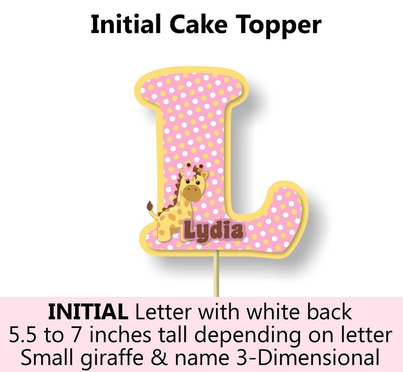 Printed Decorations Giraffe Cake Topper Giraffe First Birthday Cake Topper Giraffe Baby Shower Centerpiece Decorations for Girl