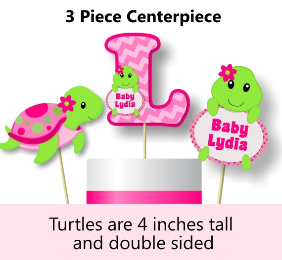 Girl Turtle Baby Shower Decorations Sea Turtle Birthday Etsy