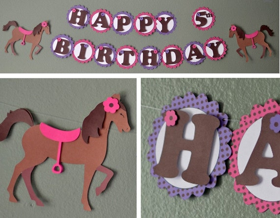 Horse and Girl Cowgirl Personalized Birthday Cake Topper
