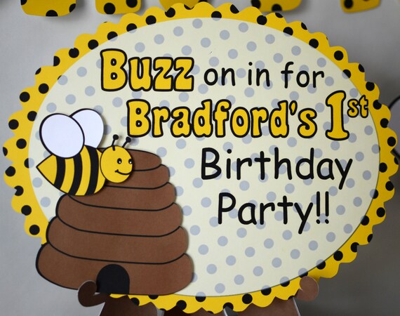 Bumble Bee 1st Birthday Sign Bee First Birthday Sign Honey Etsy