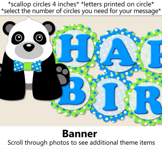 Panda Birthday Party Banner Or Panda Baby Shower Decorations