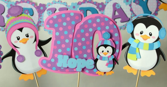Penguin Birthday Cake Topper Or Baby Shower Centerpiece Party
