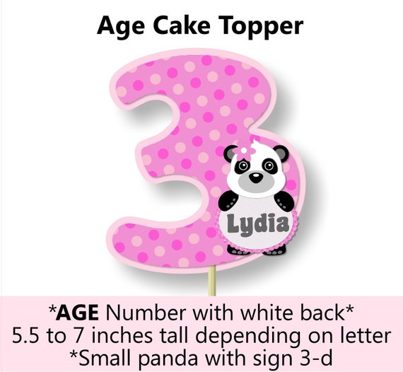 Panda Birthday Cake Topper For Girl Panda Bear Birthday Party