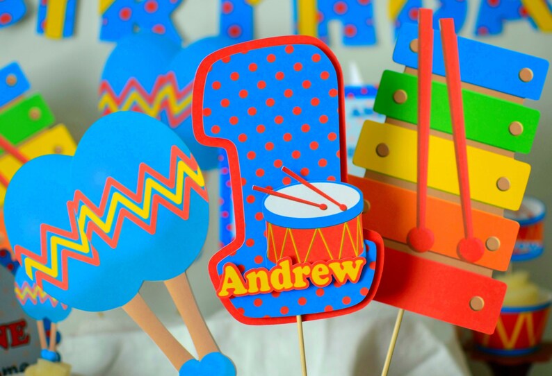 Baby Boy First Birthday Music Cake Topper And Centerpiece Etsy