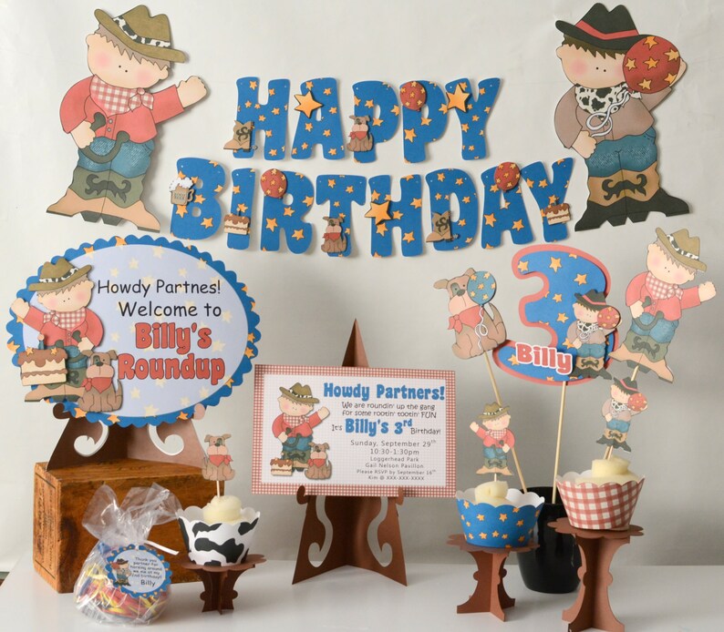 Cowboy Birthday Cake Topper Cowboy Cake Topper Cowboy Etsy
