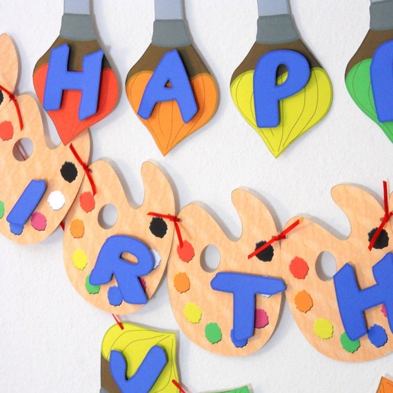 Art Supplies Birthday Personalized Banner Art Supplies Birthday Personalized Banner