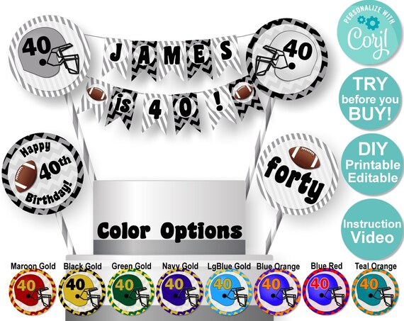 Football Cake Topper Football Birthday Party Football