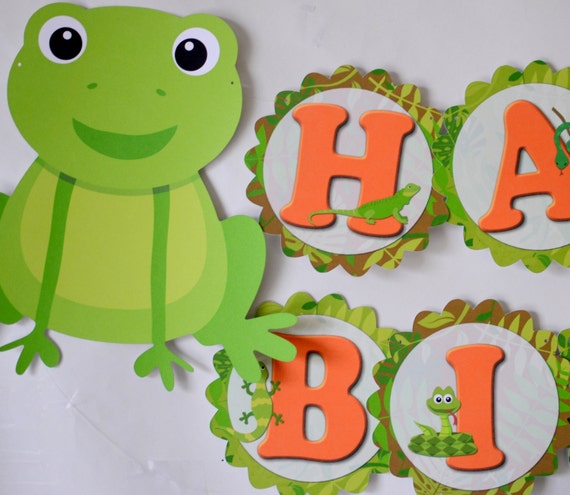 Reptile Birthday Banner Reptile Birthday Party Decorations Etsy