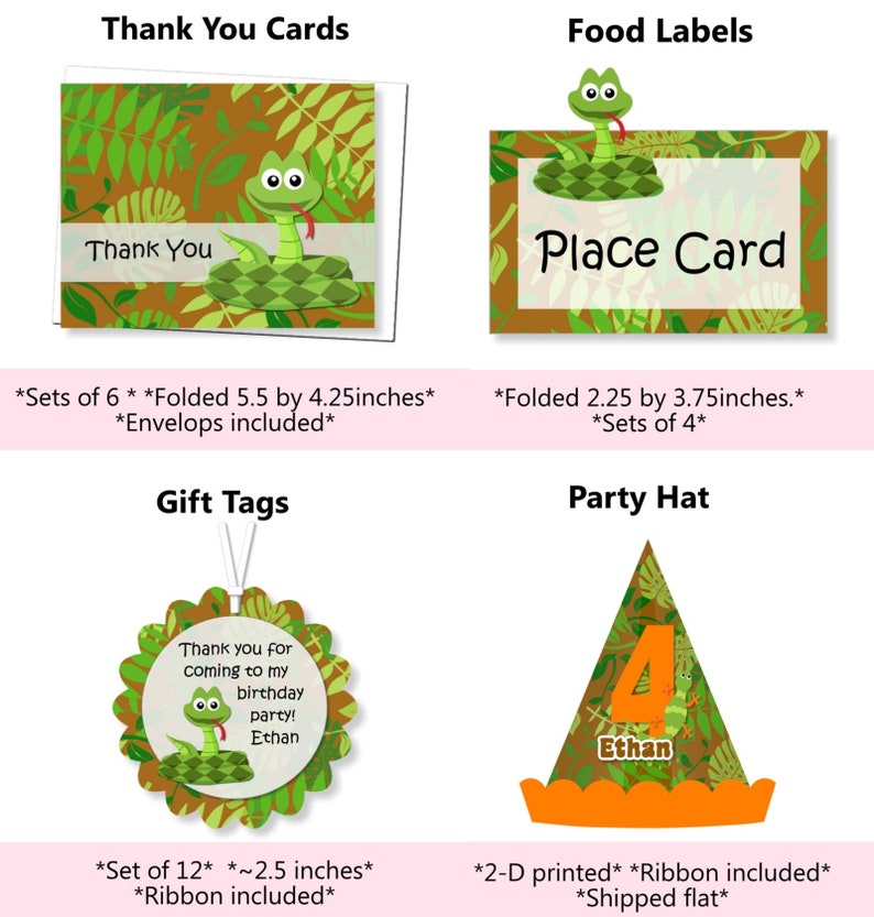 Reptile Birthday Party Decorations includes Snake Lizard Etsy