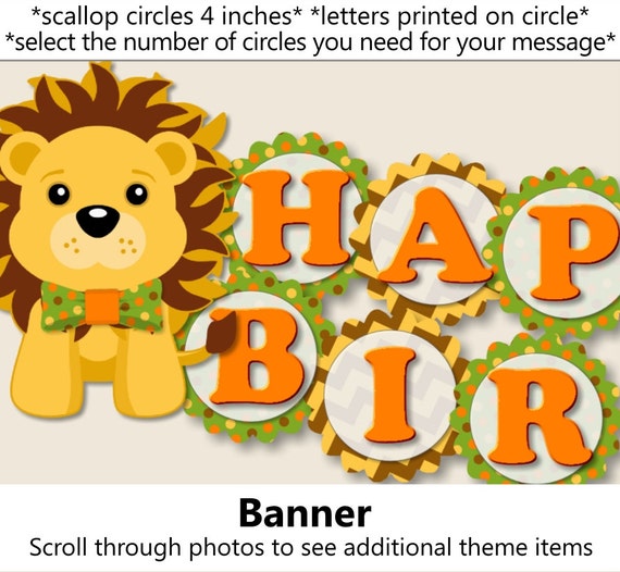 Jungle Birthday BANNER, Safari Birthday Party Decorations, Zoo Birthday Favor, Banner, Cake Topper, Cupcake, Personalized Custom Message Il_570xn
