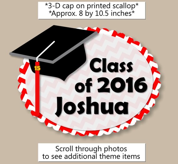 Graduation Party Decorations Door Sign Custom Colors