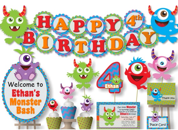 Little Monster Birthday Party Decorations Lil Monster First Etsy