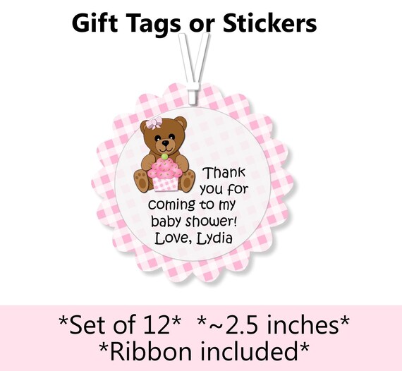 12 Teddy Bear Baby Shower Favor Tags or Stickers - Teddy Bear Birthday Party Favors - Optional Banner, Cake Topper, Centerpiece, Invitations Il_570xn