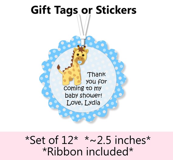 Giraffe Baby Shower Favor Tags And Stickers Giraffe Theme