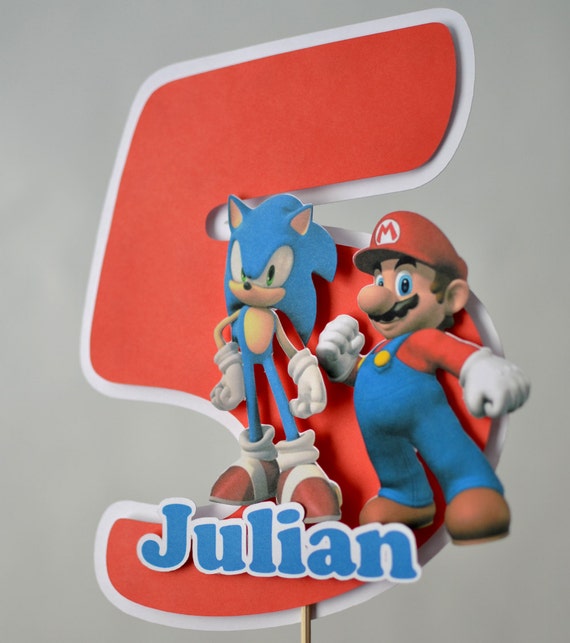 Mario Birthday Cake Topper Forme De Gateau Danniversaire Etsy
