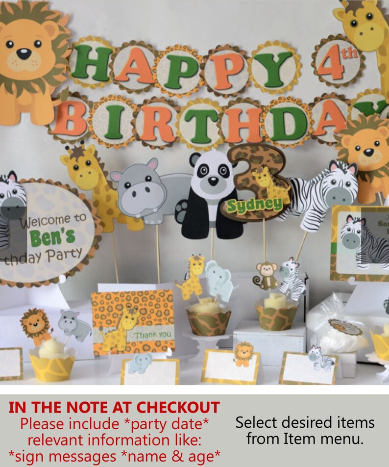 Jungle Birthday Party Supplies Safari Baby Shower Decorations Image 0