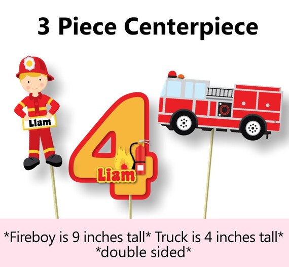 Fire Truck Birthday Party Decorations Firefighter Birthday Etsy