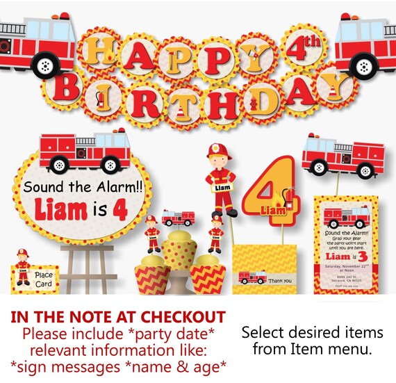 Fire Truck Birthday Party Decorations Firefighter Birthday