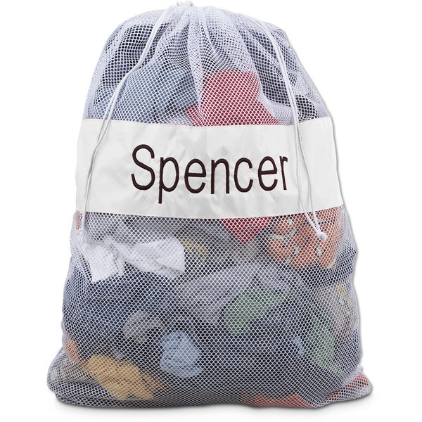 Personalized Monogrammed Large Mesh Laundry Bag with White Trim--Free Monogramming--Fast Turnaround