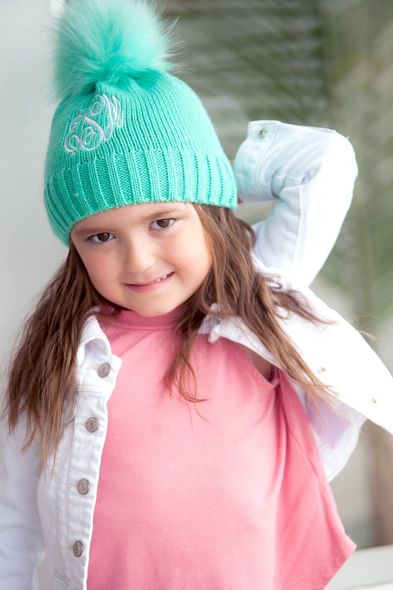 monogrammed winter hats for kids