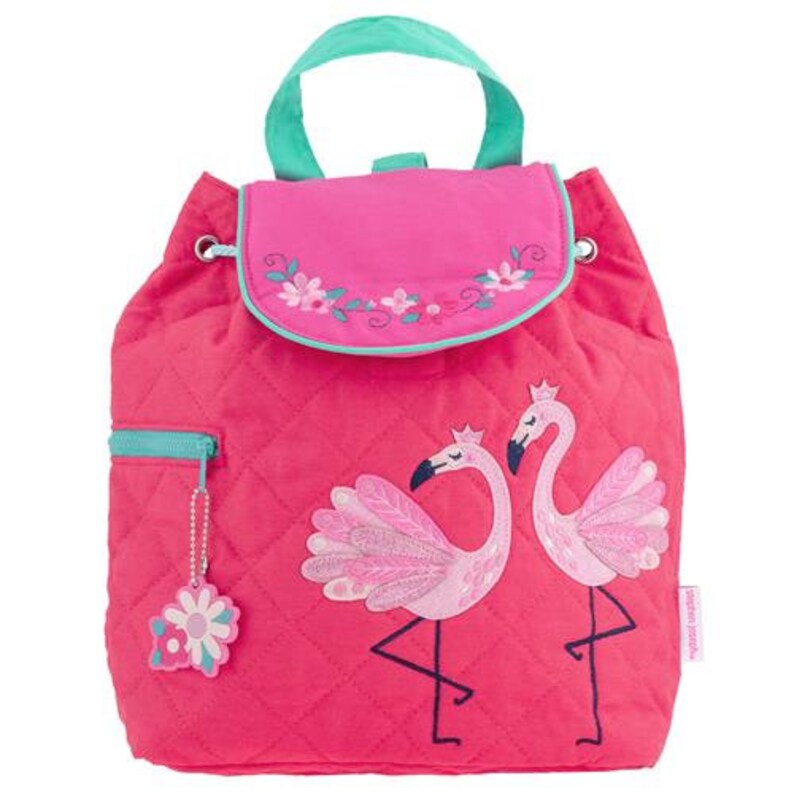 Personalized Monogrammed New Pattern Stephen Joseph Kid Quilted Coral Salmon Teal Flamingo Backpack Free Monogramming--Fast Turnaround