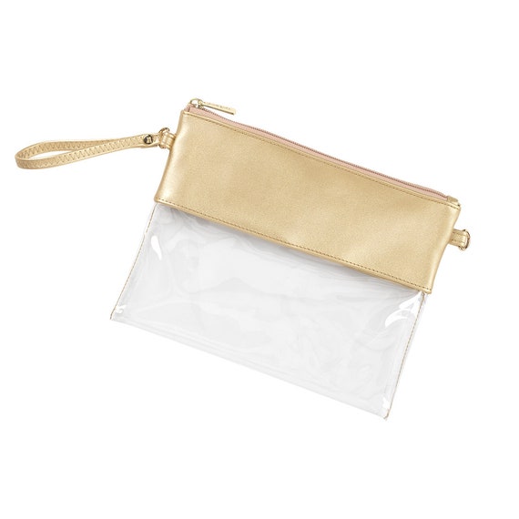 Monogrammed Metallic Gold Crossbody Purse