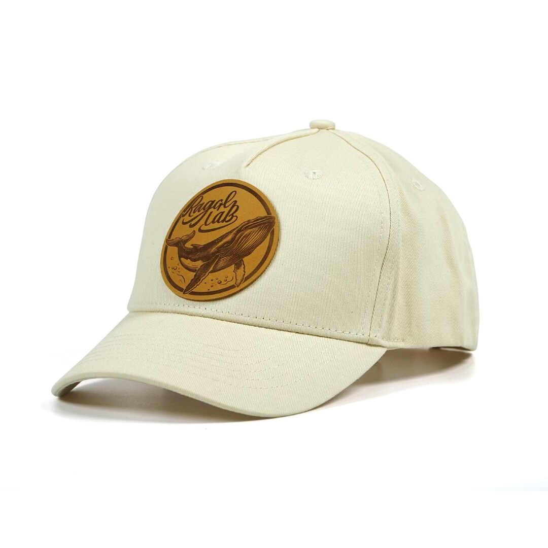 Cap With Fish Cream Baseball Cap With Fish Leather Patch, Adjustable Fishing Hat for ...