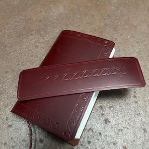 Customisable leather embossed bookmark