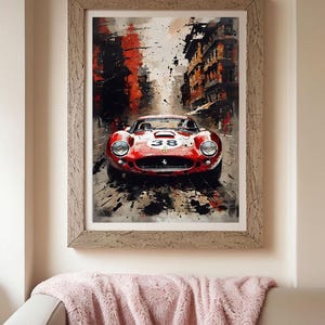 Red Ferrari Digital Download | Ferrari Wall Art Printable | Sports Car Poster | Luxury Car Art | Modern Automotive Decor | Instant Download