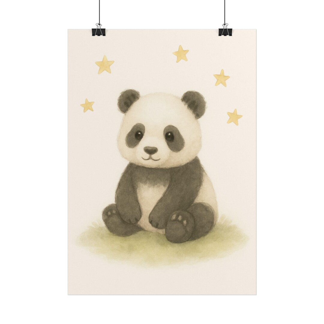 Panda Nursery Wall Art A3, Baby Animal Poster, Neutral Kids Print, Baby ...