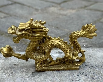 Brass Dragon Statue Chinese Zodiac  Dragon Statue Sculpture , Wealth Fengshui Decor gift Beast amulet table decor  Royal Dragon