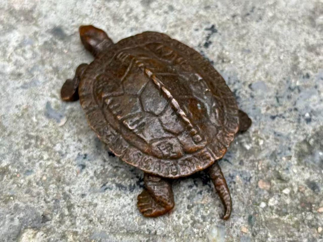 Vintage Mini Copper Turtle Statue,collectibles Figures Home Retro Decor ...