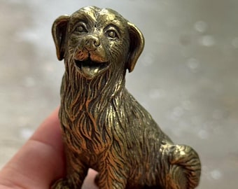 Copper Dog Garden Statues animal figurine home decor  table decor Children's Gifts Art Decoration miniature Paperweight
