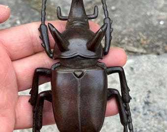 Vintage Copper Beetle Statue, Decorations  Simulation Taurus Insect Desk Decoration Crafts Gift Brass Insects Home Living Room Ornaments