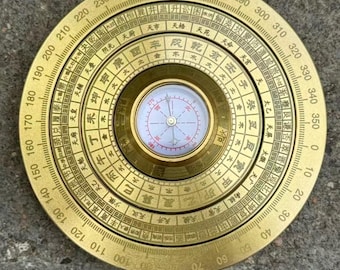Tai Chi Bagua Plate,Rotatable Feng Shui Compass,Copper Round Eight Diagrams Compass,Yin Yang rotating plate Chinese metaphysical gift craft