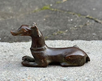 Vintage Copper dog Statue,Brass Zodiac dog Sculpture Collectable Table Decor Animal Figurine for Living Room Home Decor ornaments gifts