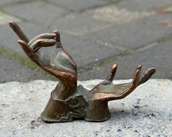 Bronze Buddha Hand  Sculpture Statue ornaments  Paperweight Buddhist  Zen Gifts Home Buddhist Temple Decor