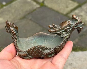Bronze Chinese Dragon Incense Holder  Incense Burner  Feng shui Meditation Altar Decor Censer folk  decor