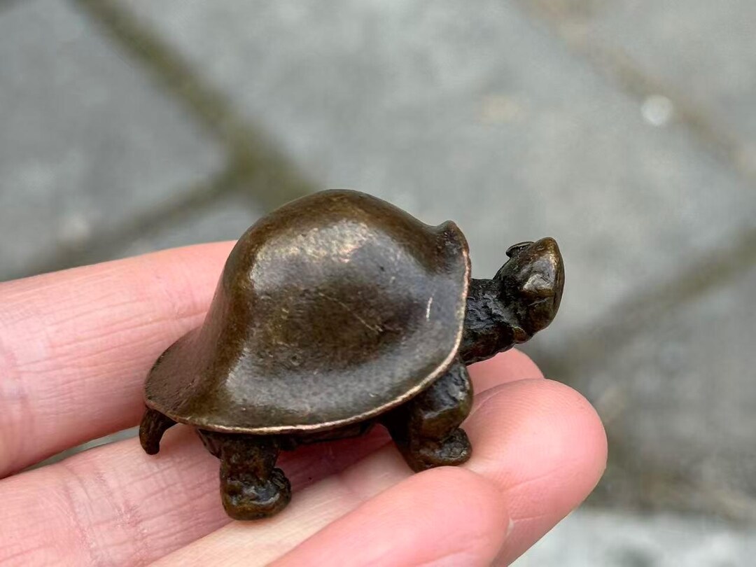 Mini Vintage Copper Turtle Statue,collectibles Figures Home Retro Decor ...