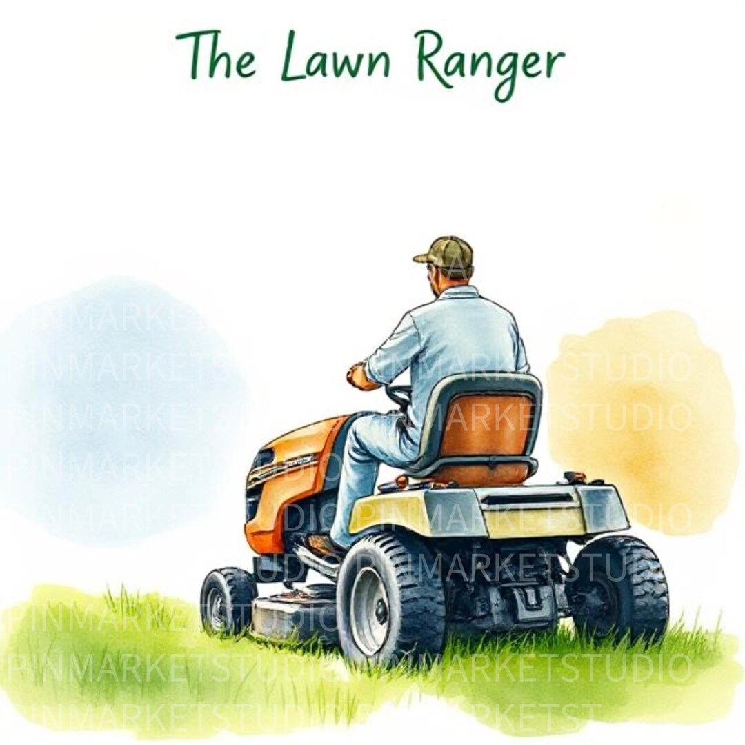 The Lawn Ranger – Father's Day PNG Watercolor Print - Etsy