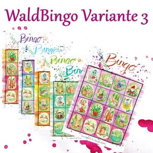 Bingo Karten Waldmotive – PDF Download - Spiel für Kindergeburtstag, Reise, Familienfeier, Absschlussfeiern – 10 Spieler