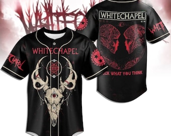 Whitechapel 2025 Inspired Baseball Jersey Shirt | Fck What You Think Black Red Limited Edition Baseball Jersey | Sport Metal Apparel Gift