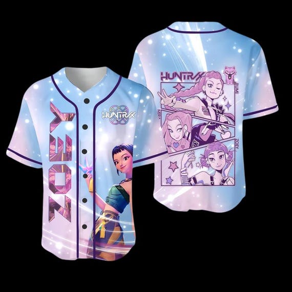 Huntrix K-pop Demon Hunters Inspired Baseball Jersey Shirt | Mira