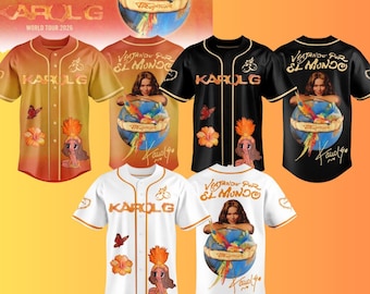 Latin Music Tour Inspired Baseball Jersey Shirt | Viajando Por El Mundo Tropitour Limited Edition Jersey | Sport Apparel Gift