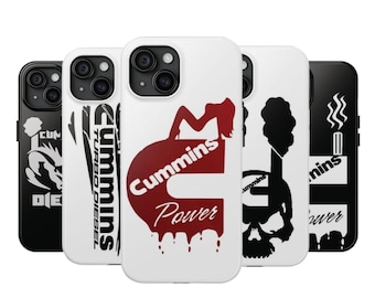 Turbo Diesel Style Phone Case for iPhone – Power Engine Tough Design Cover – Gift for Him, Truck Lover, Skull Silhouette & Heavy Duty Fans