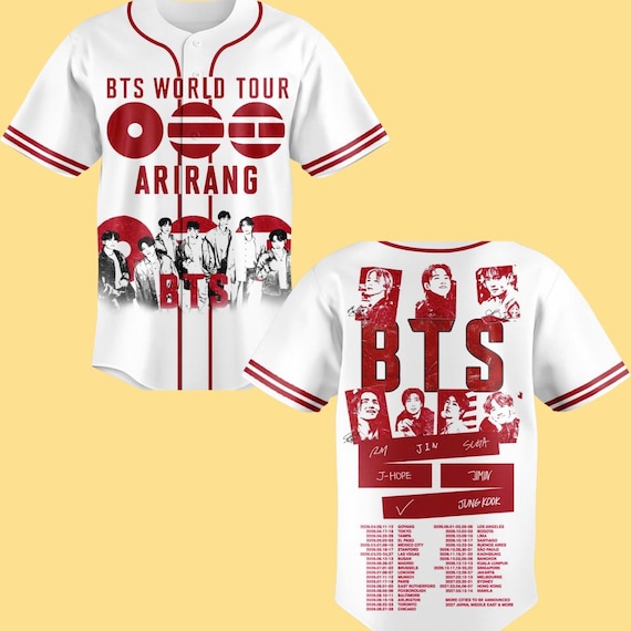 Arirang Concert Inspired Baseball Jersey Shirt | Kpop Tour Limited Edition Jersey | Sport Apparel Gift