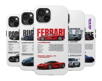 Sport Car Illustration Phone Case for iPhone – Sleek White Auto Design Cover – Gift for Him, Gearheads, Streetwear & Racing Fans