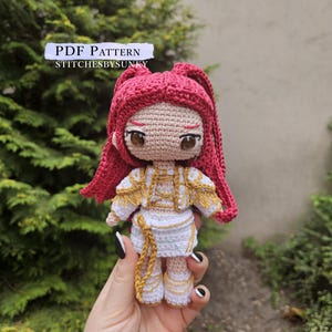 Amigurumi pattern KPOP Demon Hunters chibi Mira doll crochet PDF pattern, ENGLISH